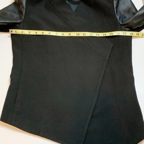 BCBG MaxAzria Abree Leather Trim Blazer Black - Picture 8 of 8